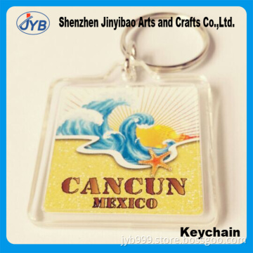 high quality custom acrylic plastic sea vacation gift keychain